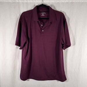 Champions Tour Golf Polo Men's Medium Purple Short Sleeve 1/4 Button Collared